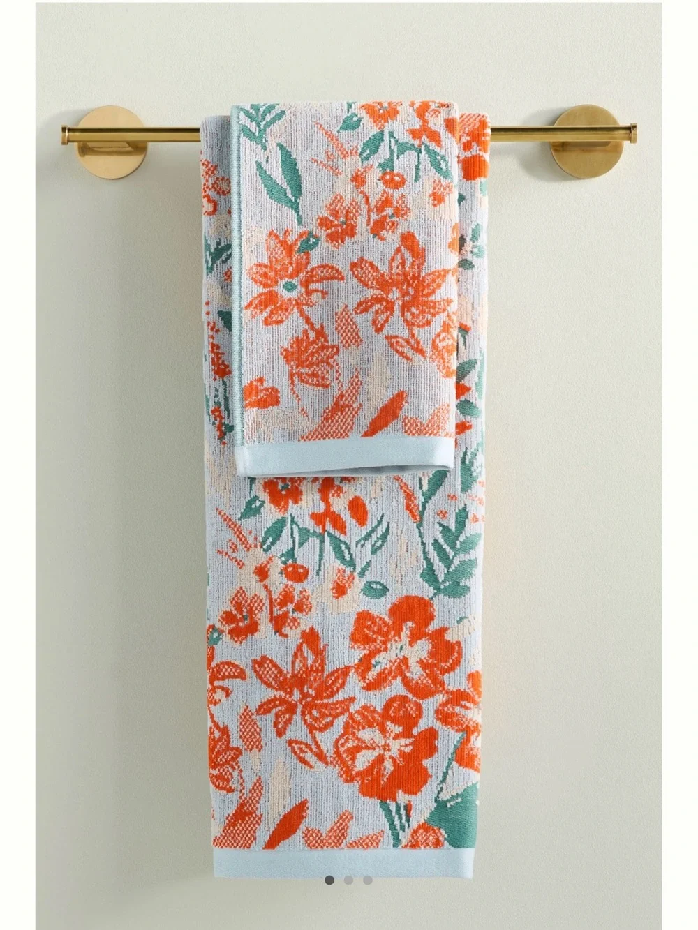 Anthro ❉ Lillian Cotton Floral Bath Towel in Blue